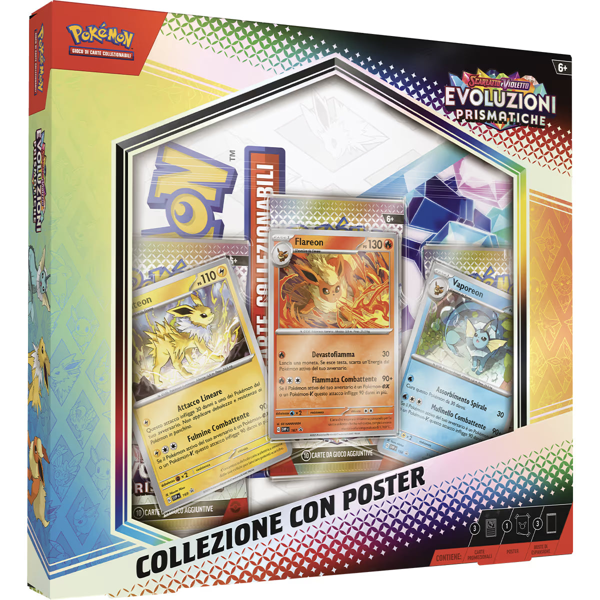 Pokemon Collezione con poster Evoluzione Prismatiche